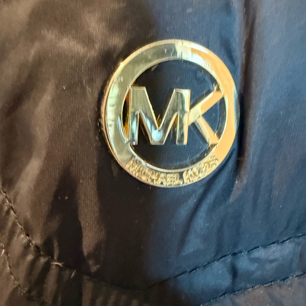 Michael Kors Black Packable Down Fill Jacket w/ Gold Accents Size M - Picture 2 of 7